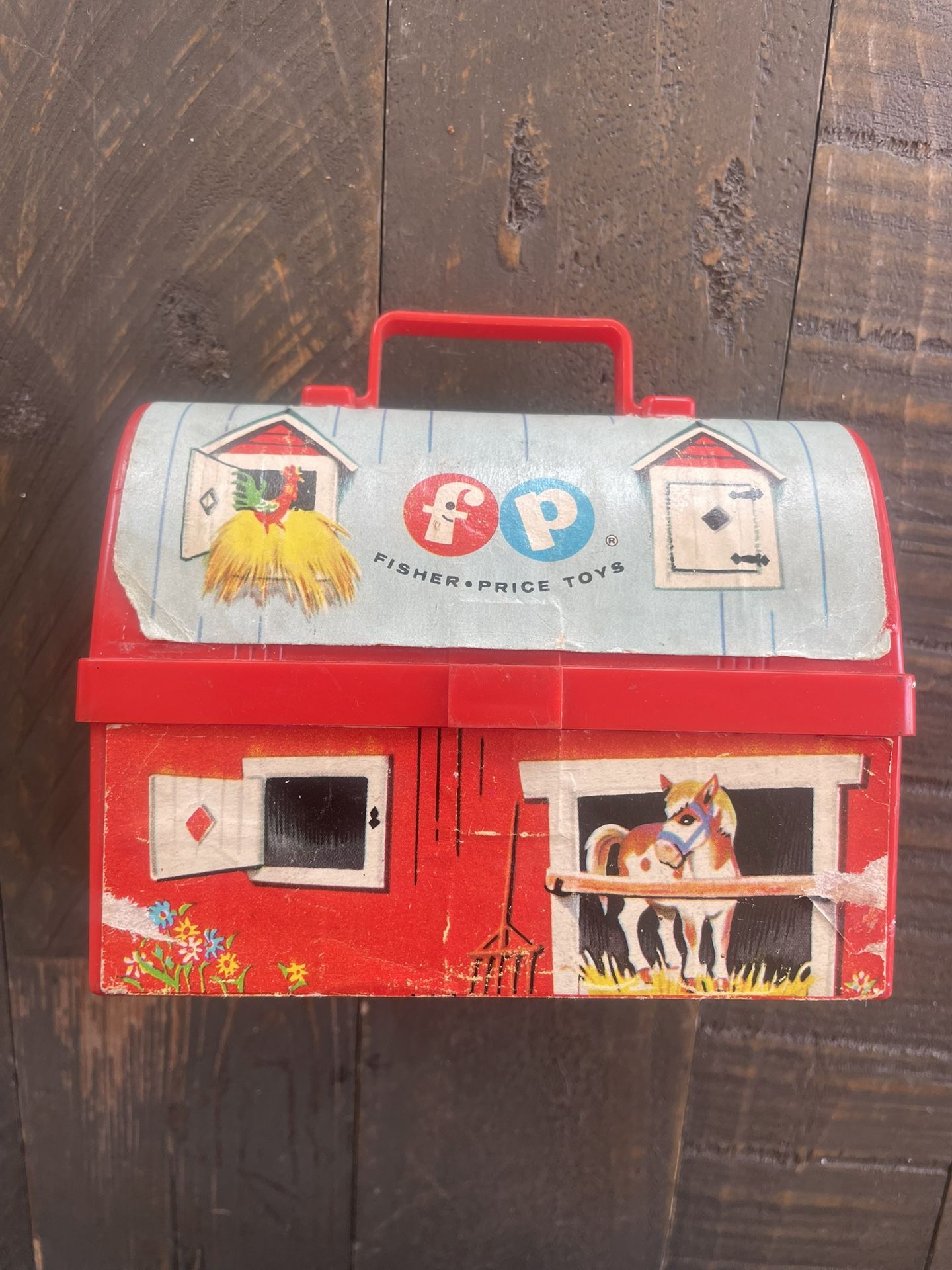 Vintage 1962 Fisher Price Barn Lunch Box - Model #549