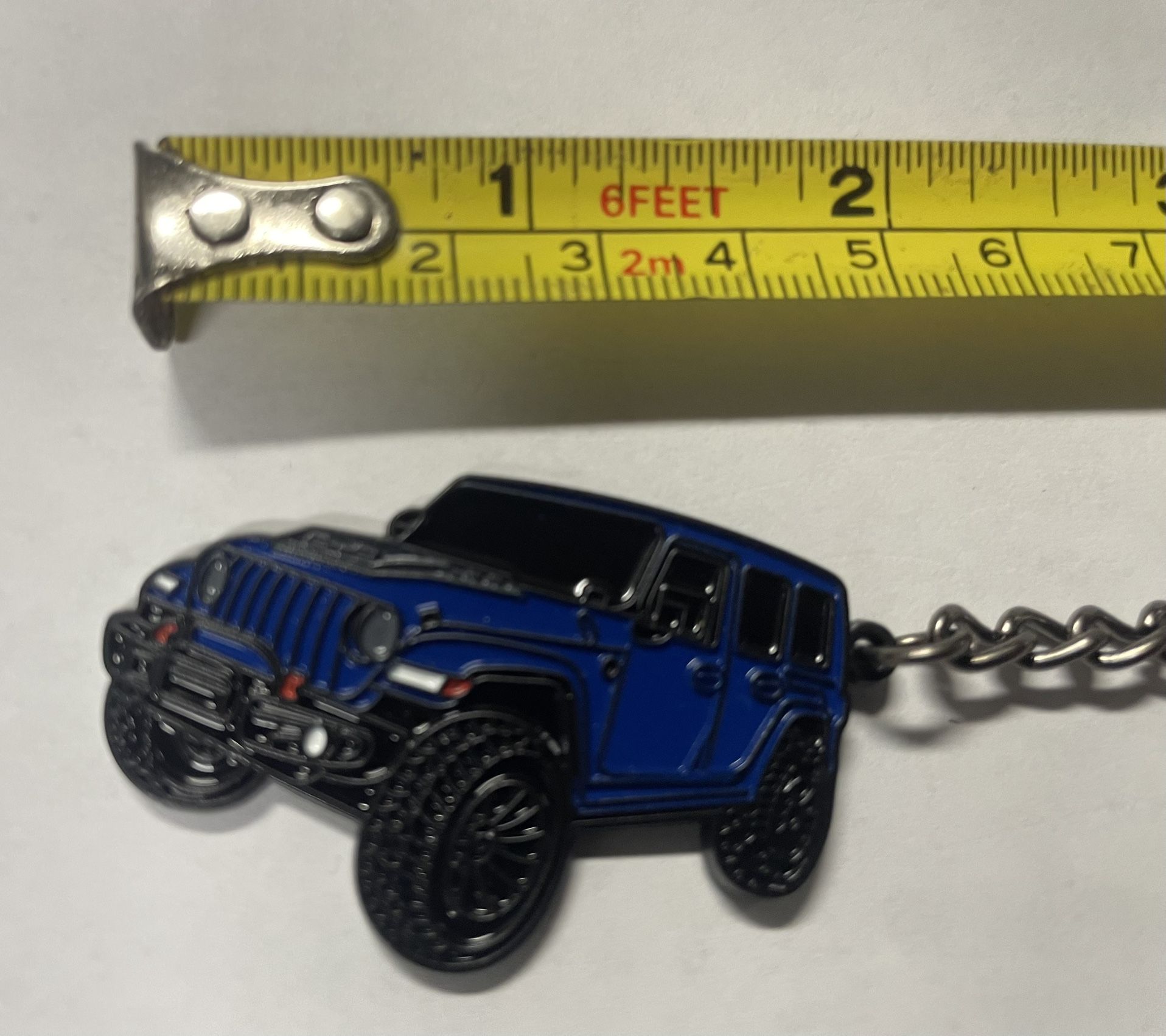 NEW - Metal Keychain For Jeep Wrangler - Blue