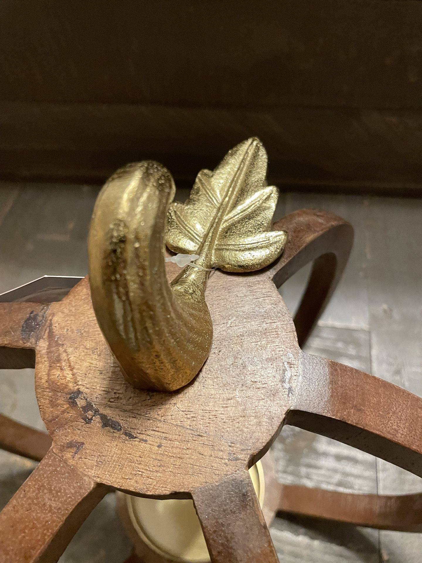 NEW - Pumpkin Wood Pillar Candle Holder - photo 2