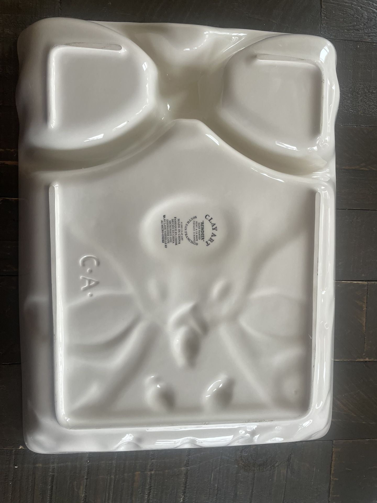 Vintage Clay Art Reindeer Chip 'N Dip Platter - photo 3