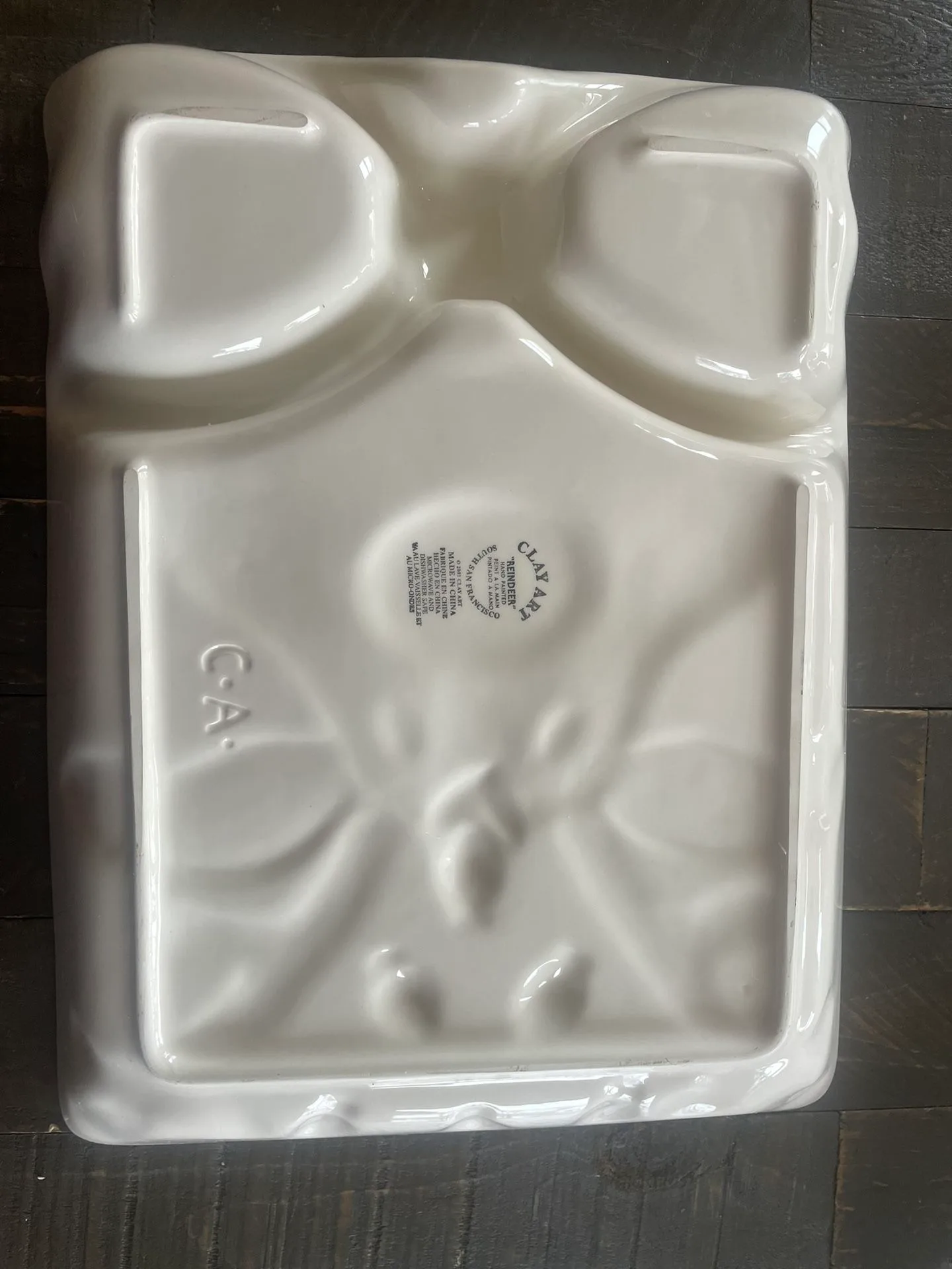 Vintage Clay Art Reindeer Chip 'N Dip Platter - photo 3