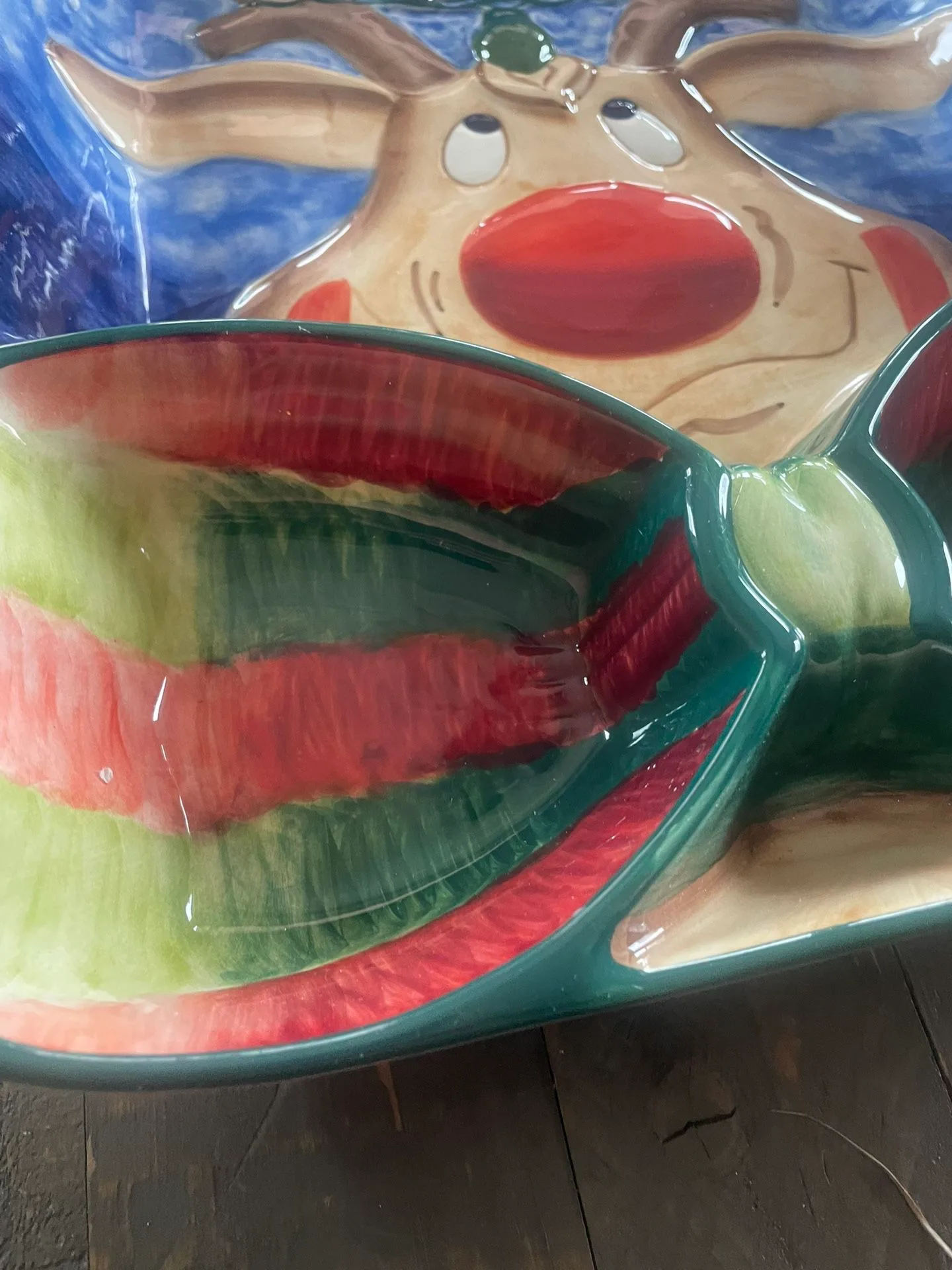 Vintage Clay Art Reindeer Chip 'N Dip Platter - photo 4