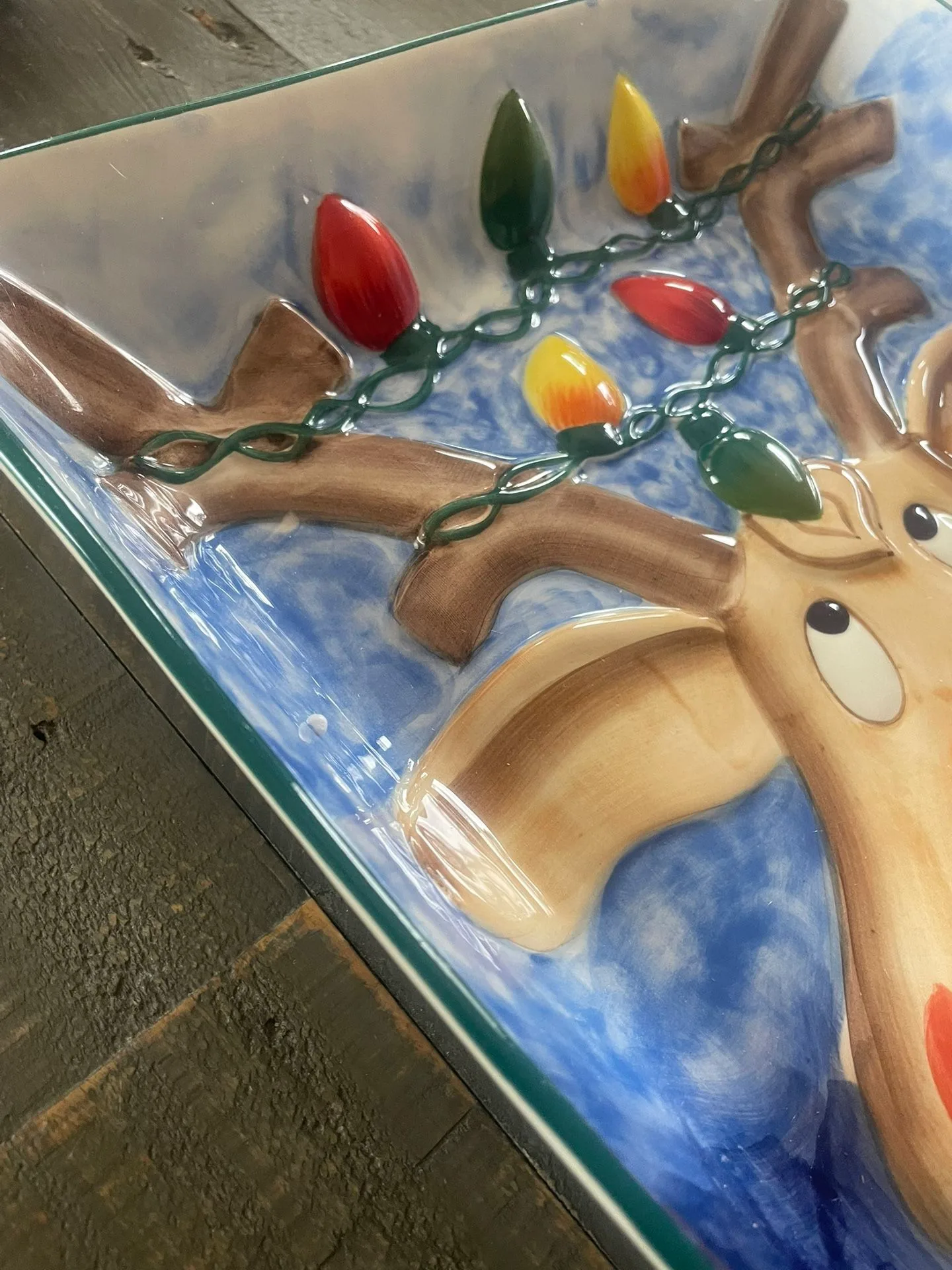 Vintage Clay Art Reindeer Chip 'N Dip Platter - photo 5