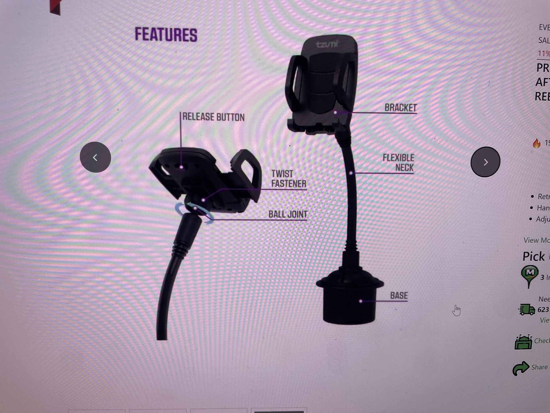 NEW - Portable Onegrip Cup holder Phone Mount - photo 5