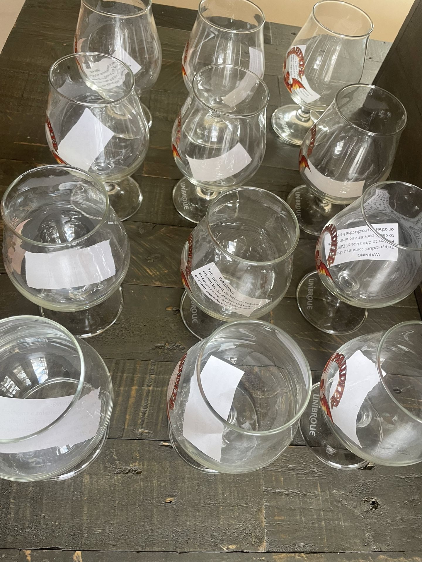 Set of 12 Unibroue Maudite Beer Tulip Goblets - Rare - photo 4