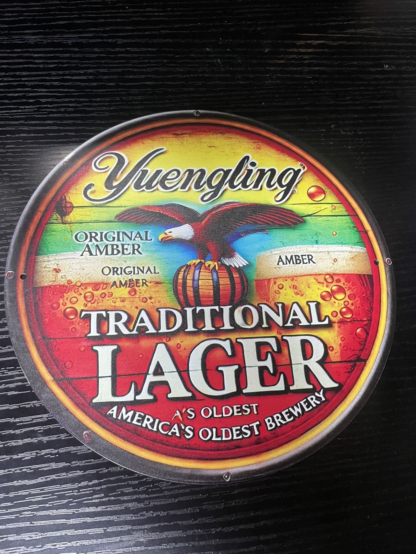 NEW - Metal Yuengling Traditional Lager Hanging Sign - Brewerian