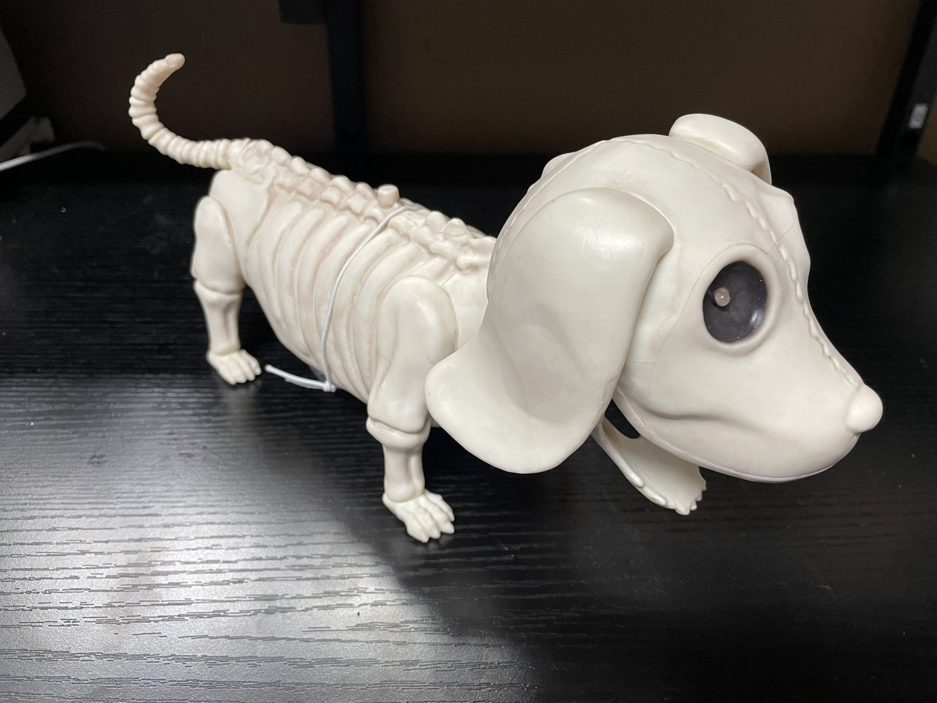 Barking Skeleton Dog with Lighted Eyes and Moving Jaws