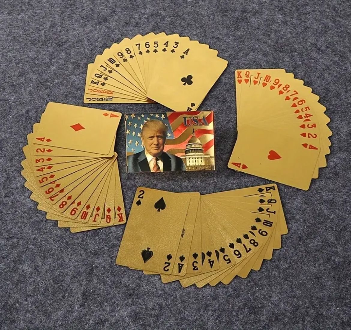 Collectible Trump Gold Foil Playing Cards - MAGA