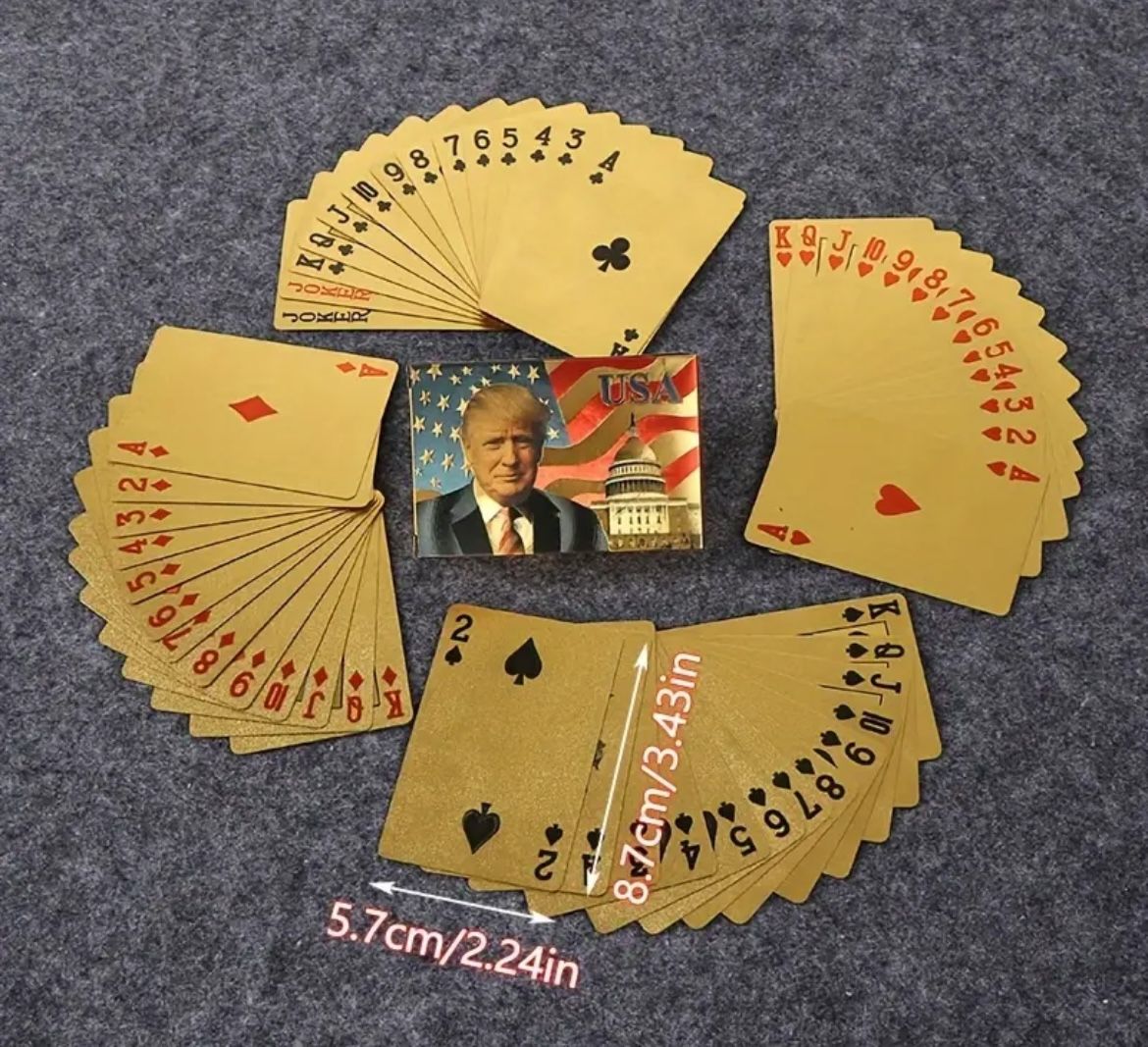 Collectible Trump Gold Foil Playing Cards - MAGA - photo 2