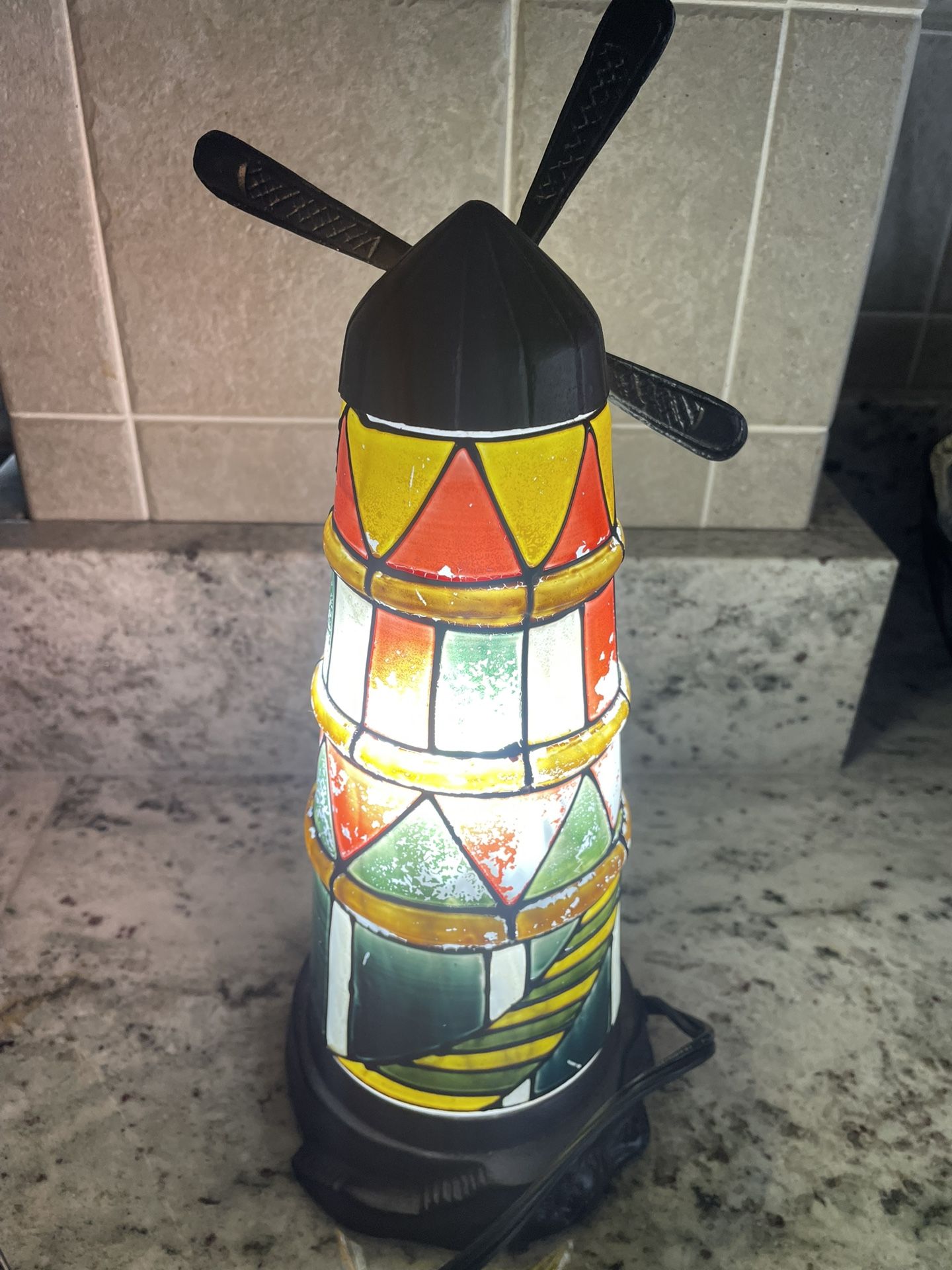 Vintage Cast Iron Lighthouse Night Light - Blinking, Steady On, - photo 2