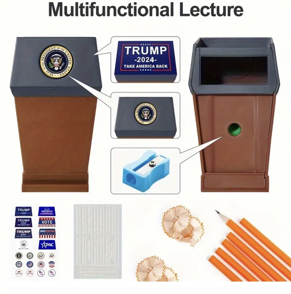 Donald Trump Desktop Pencil Sharpener With Hidden Tray - photo 2