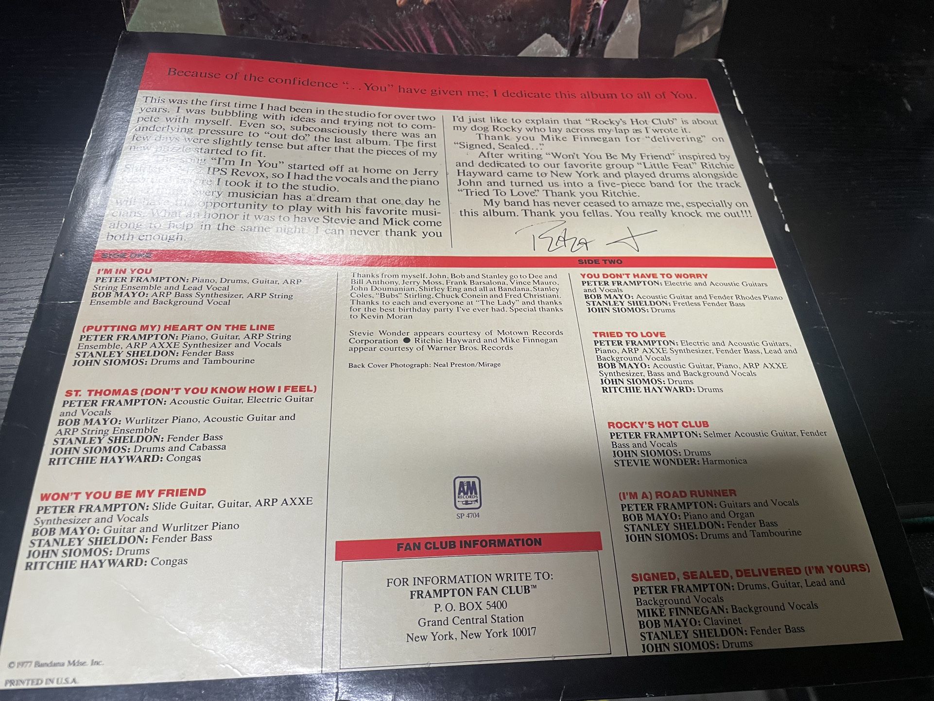 Vintage Peter Frampton - I’m In You Vinyl Record LP - photo 3