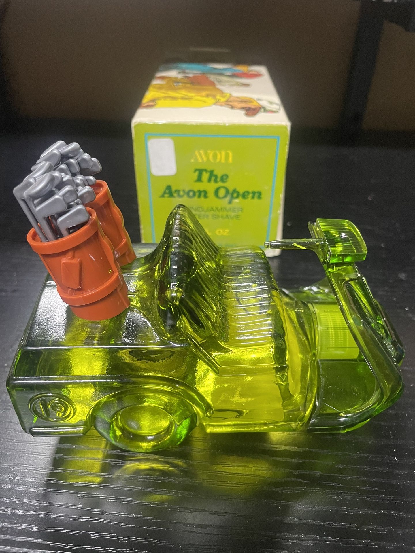 Vintage Avon "The Avon Open" Golf Cart Aftershave Decanter - Ful