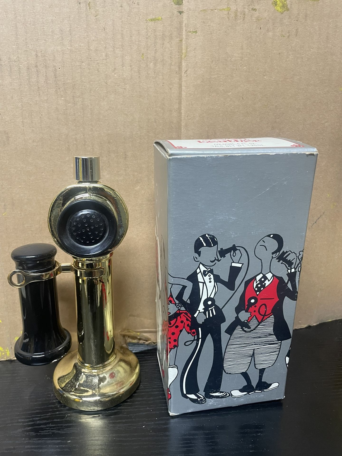 Vintage Avon Leather Telephone Aftershave Decanter