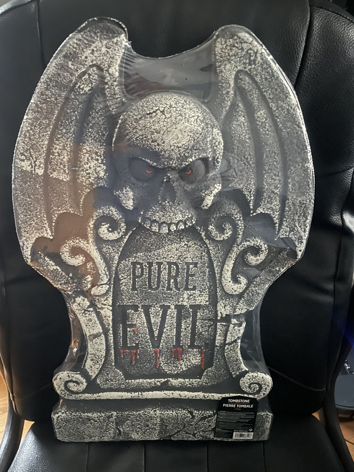23” Pure Evil Styrofoam Tombstone Gravestone - Halloween