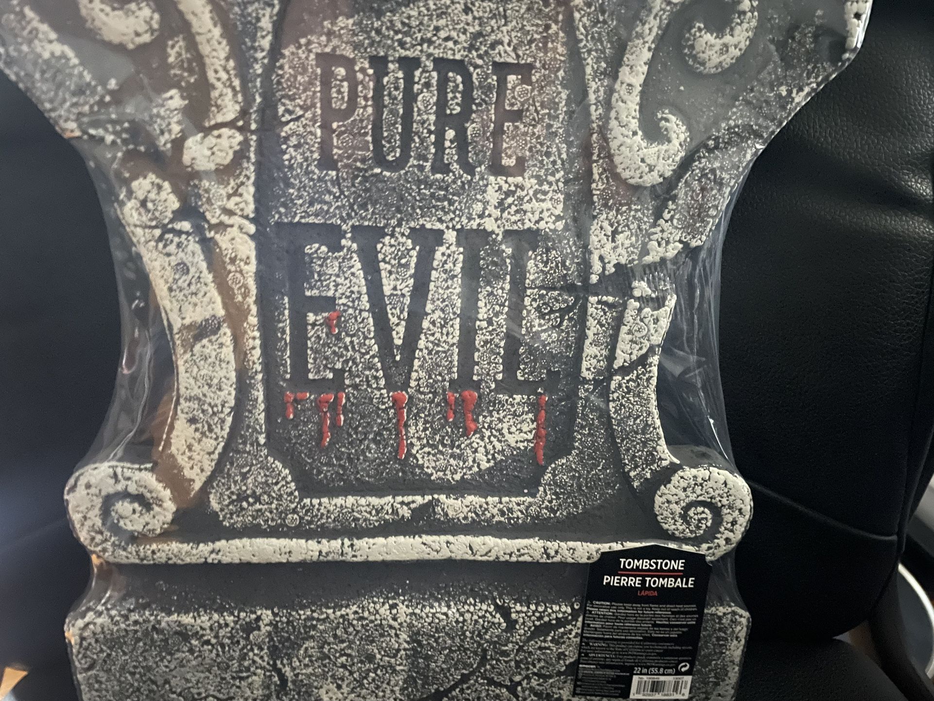 23” Pure Evil Styrofoam Tombstone Gravestone - Halloween - photo 3