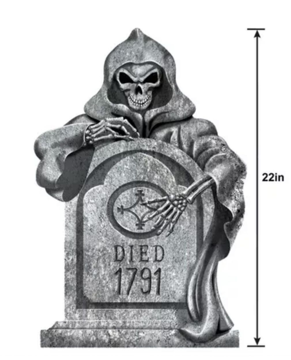 NEW - Reaper 22” Styrofoam Tombstone Decoration - Halloween - photo 3
