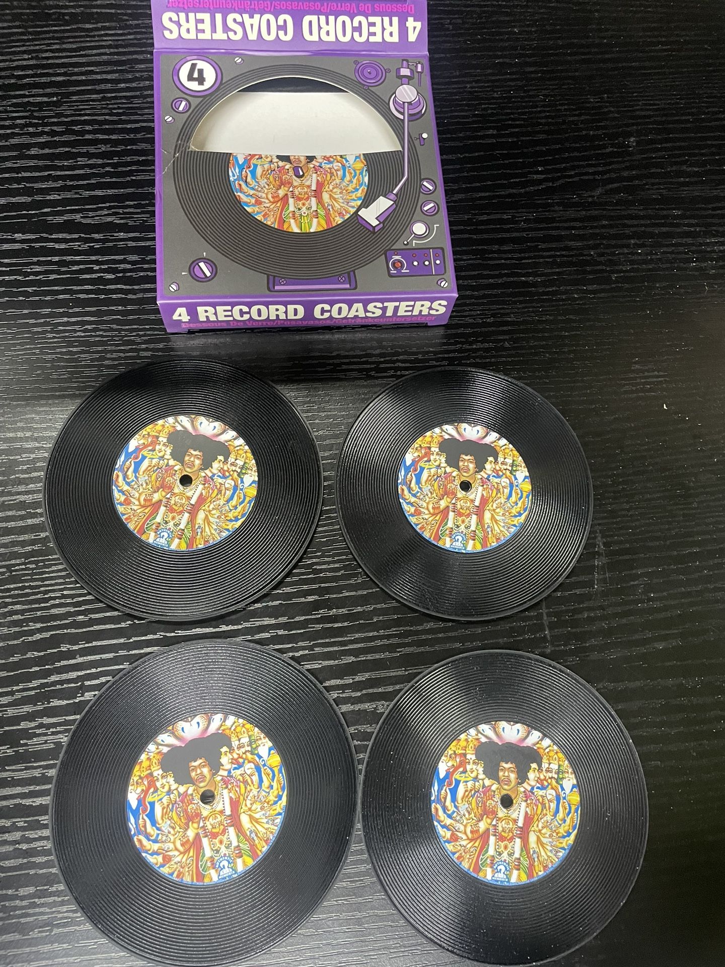 4 Jimi Hendrix Record Coasters