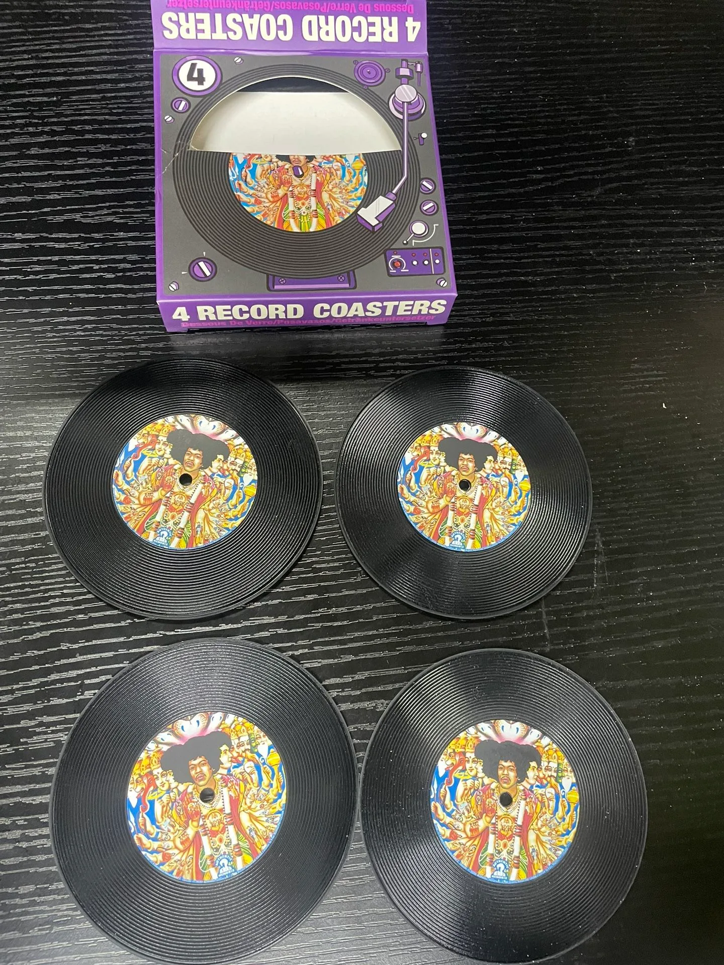 4 Jimi Hendrix Record Coasters