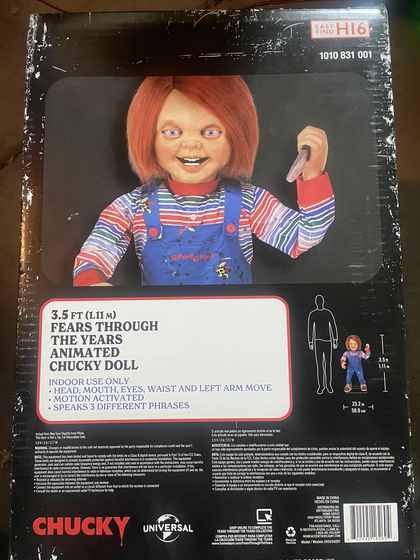 NEW - Chucky Animatronic Halloween Doll 3.5’ Ft Tall