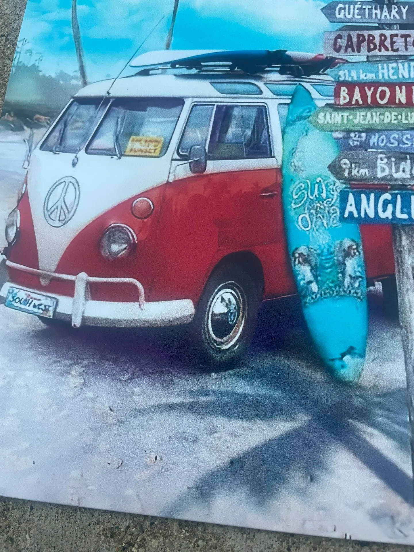 NEW - VW wall hanging metal tin - art - Beach - Coastal - photo 2