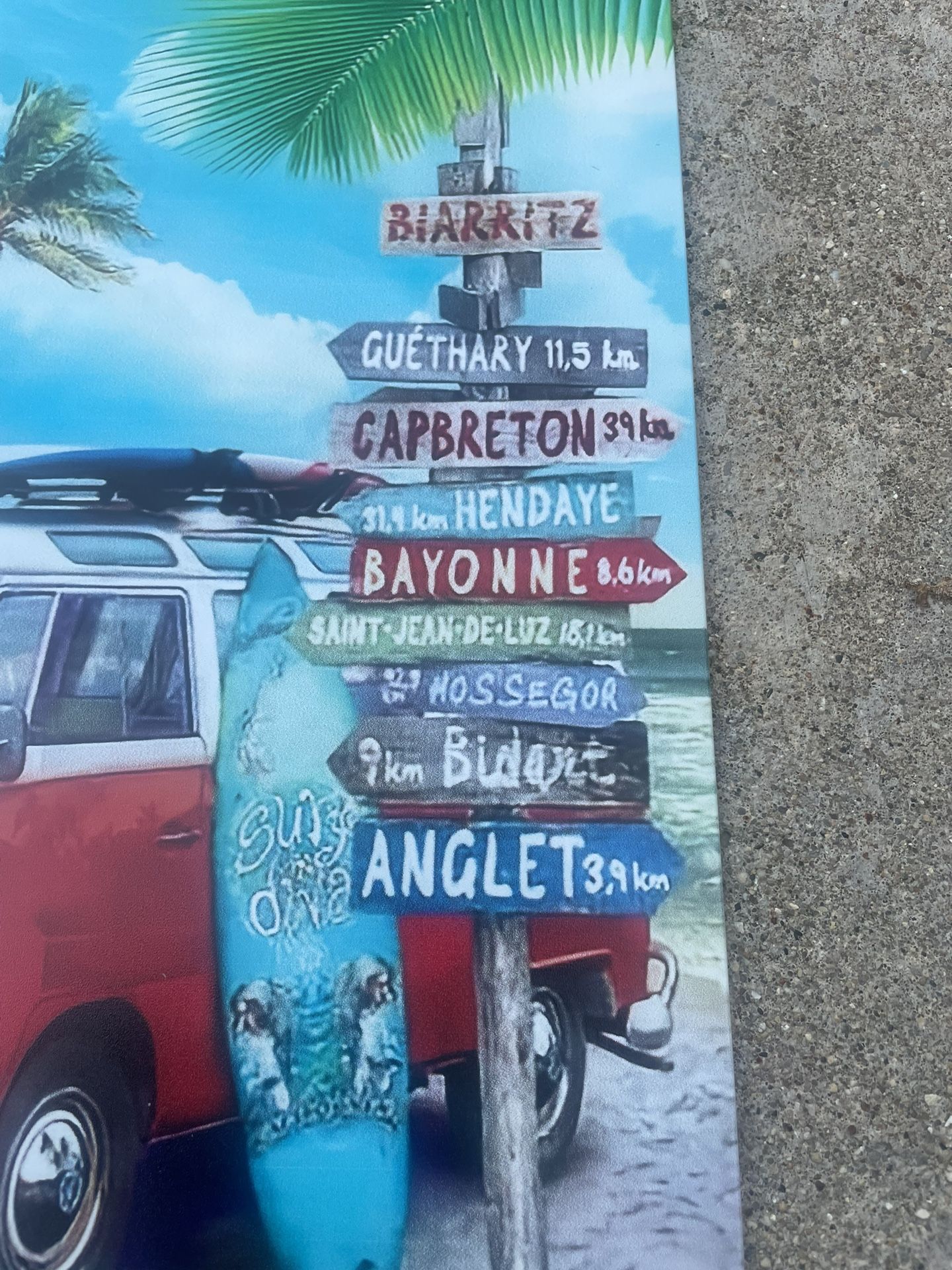 NEW - VW wall hanging metal tin - art - Beach - Coastal - photo 3