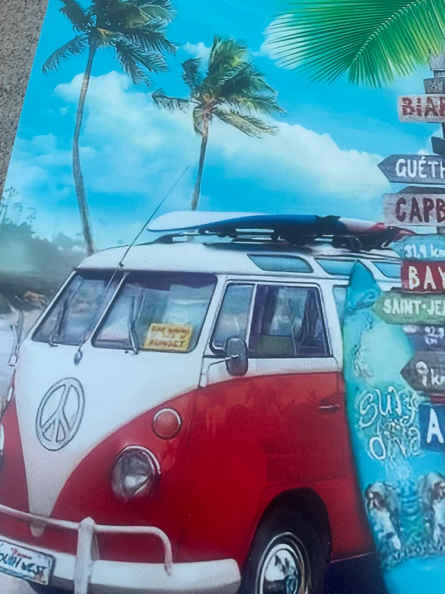 NEW - VW wall hanging metal tin - art - Beach - Coastal - photo 4