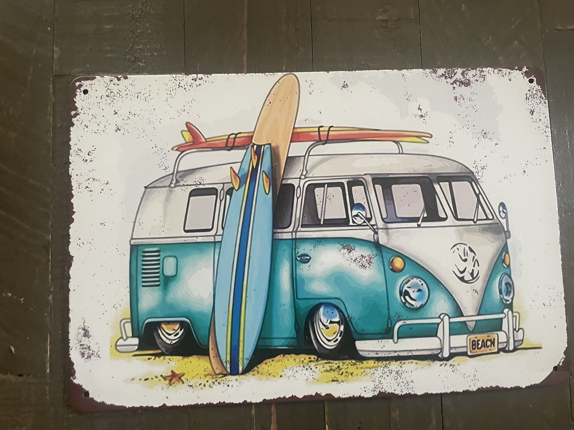 NEW- VW Metal Hanging Tin - Art