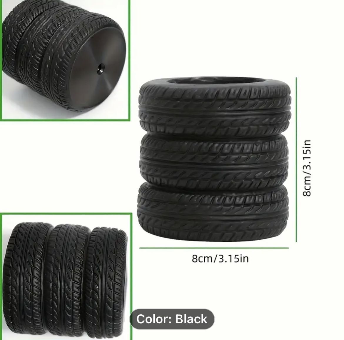 Black Tire Shaped Pen Holder Stationery Desk Decor - photo 2