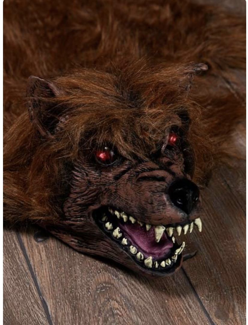 NEW- 5.5 Ft. Faux Animated Throw Werewolf Rug With Light And Sou - photo 2
