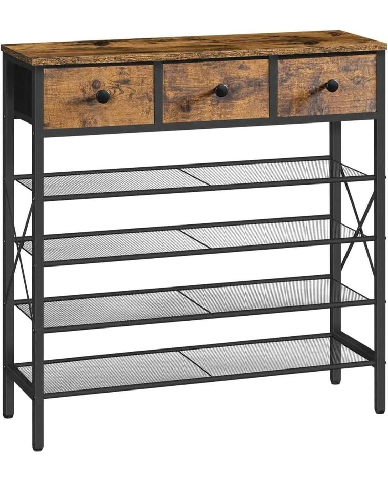 5-Tier Shoe Rack with 3 Drawers, Metal Shoe Organizer - photo 3