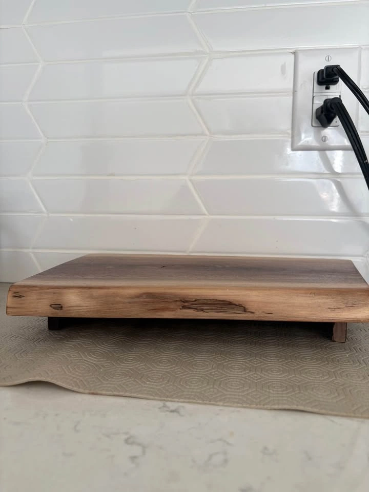 Solid Walnut Pedestal Tray / Farmhouse Countertop Riser - photo 2