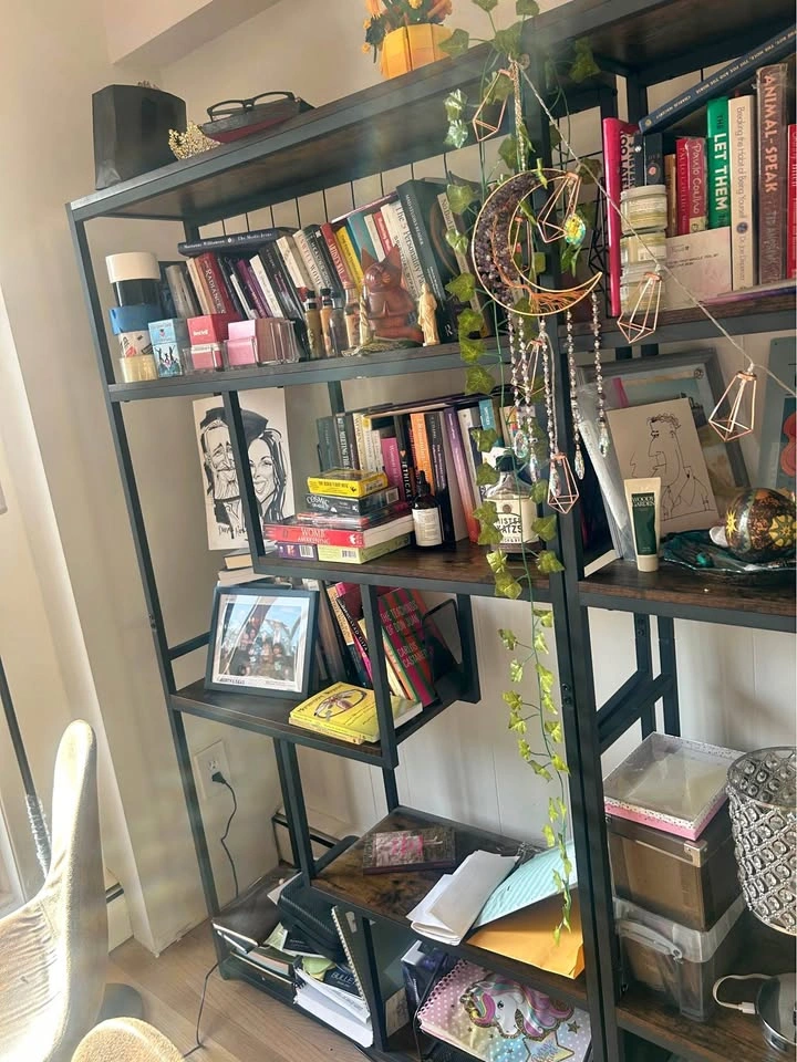 Industrial Metal and Wood Bookshelf
