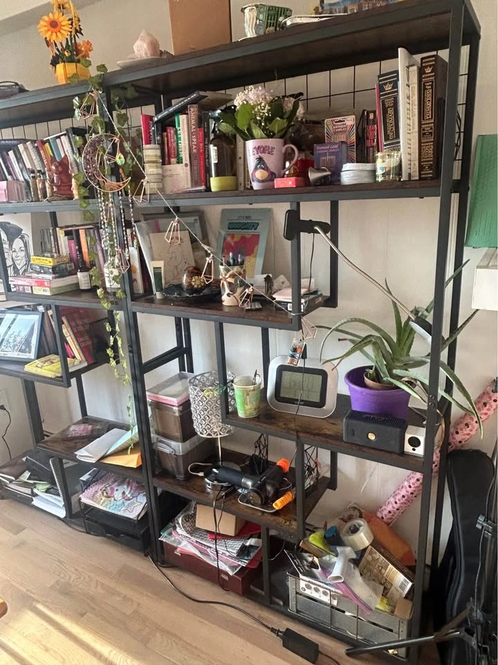 Industrial Metal and Wood Bookshelf - photo 2