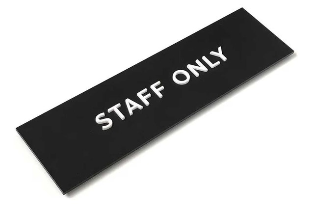 Kubik Letters "STAFF ONLY" Wall or Door Sign