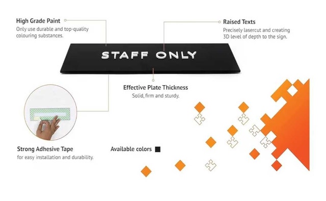 Kubik Letters "STAFF ONLY" Wall or Door Sign - photo 4
