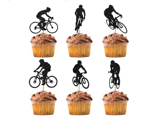 16pc Biking Cupcake Toppers