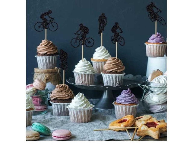 16pc Biking Cupcake Toppers - photo 3