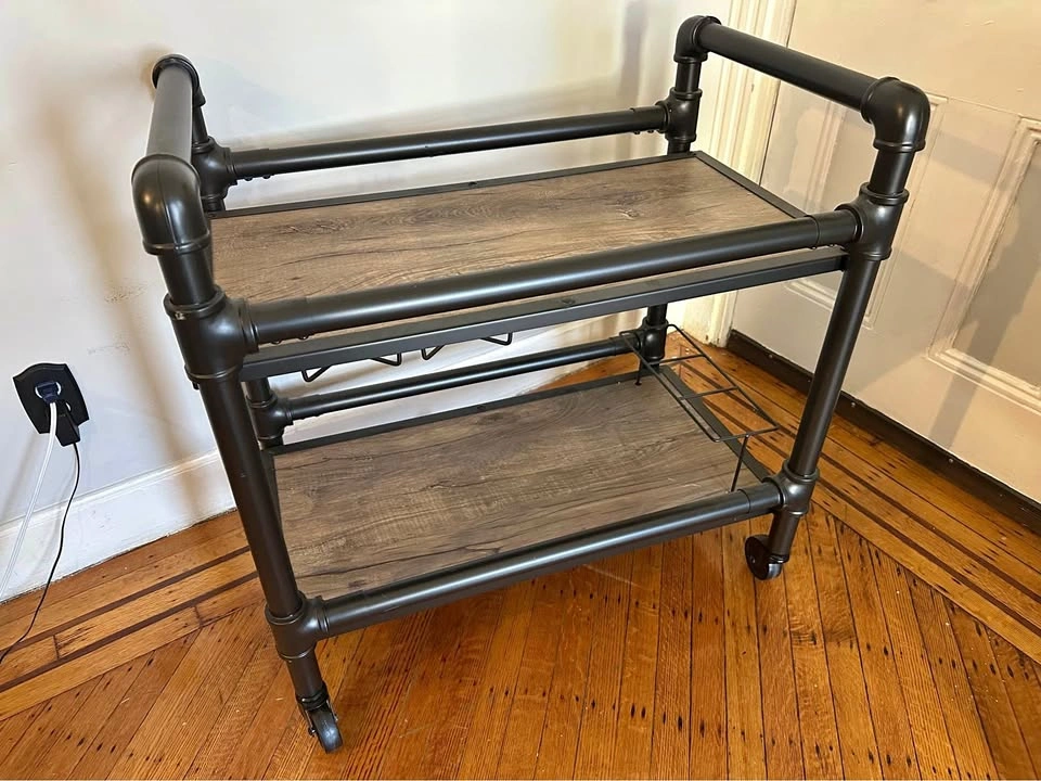 Modern Industrial Rolling Bar Cart