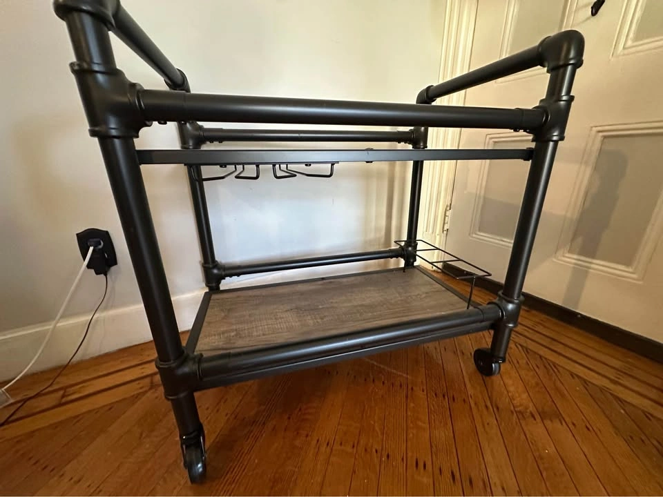 Modern Industrial Rolling Bar Cart - photo 2