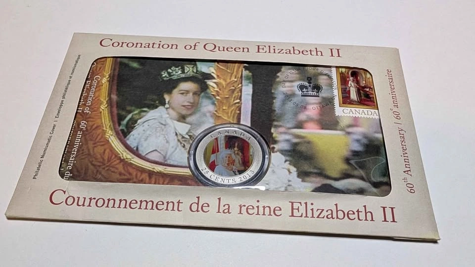 Queen Elizabeth II Coronation Coin & Stamp Set