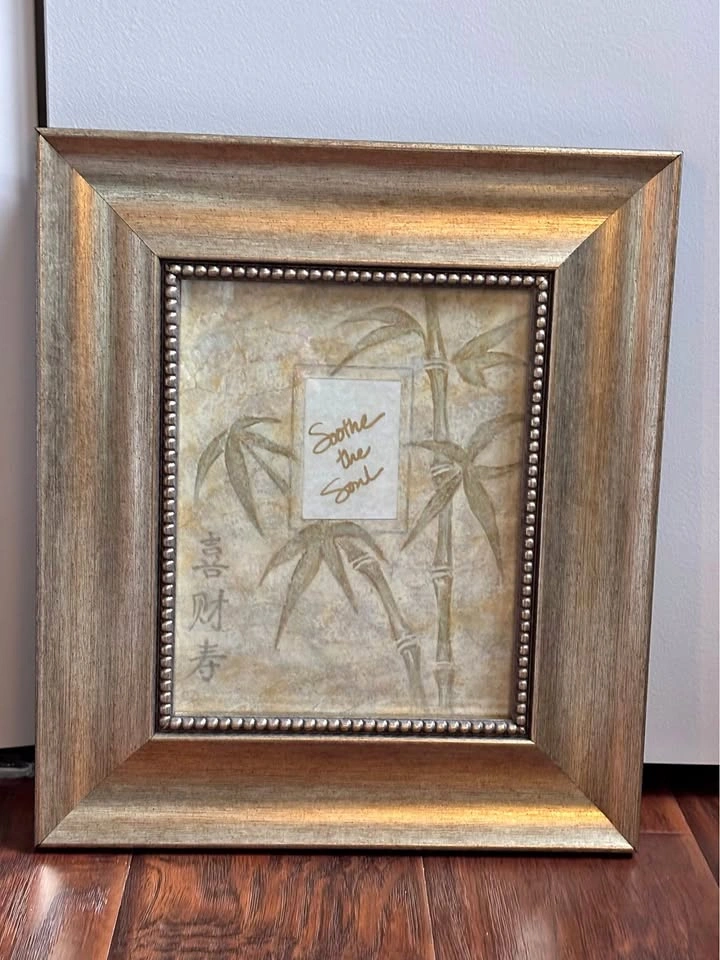Bronze Frame "Soothe the Soul" Asian Inspired Picture