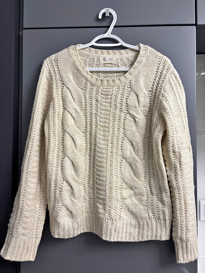 Cream cable knit sweater