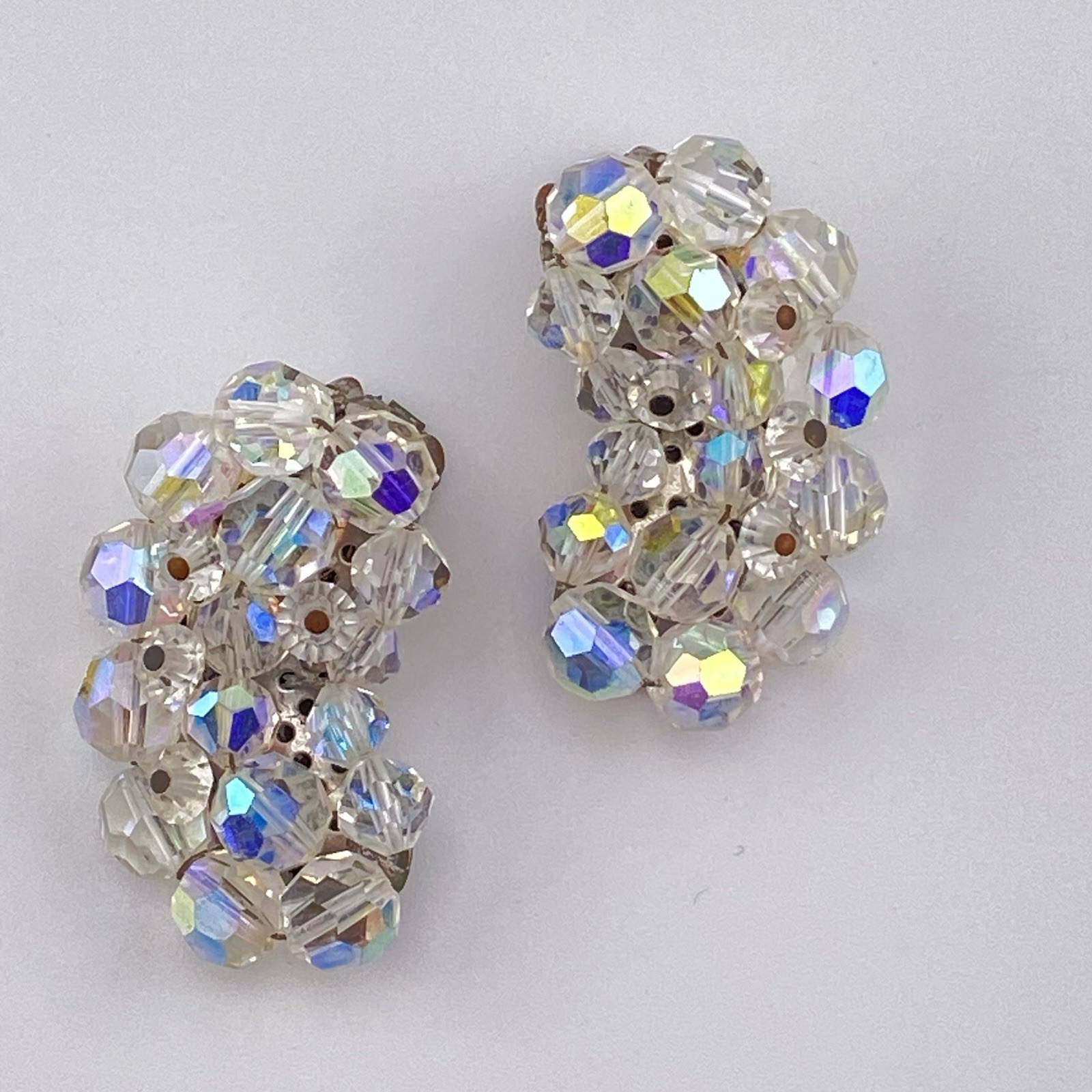 Vintage Aurora Borealis Crystal Rhinestone Earrings Lot of 4 - photo 5