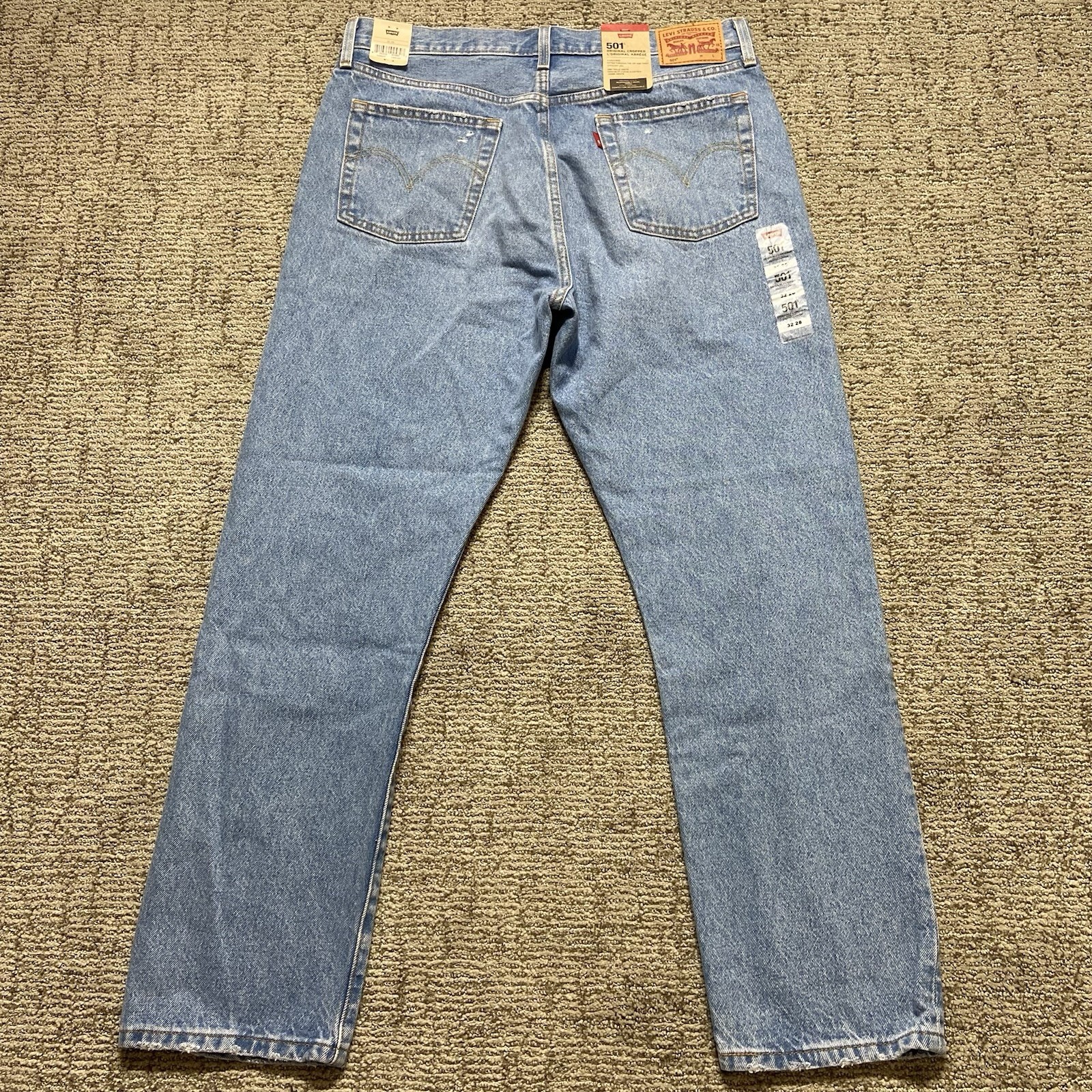 Levi's 501 Cropped Jeans Men's 32x28 Light Distressed Button Fly - photo 2