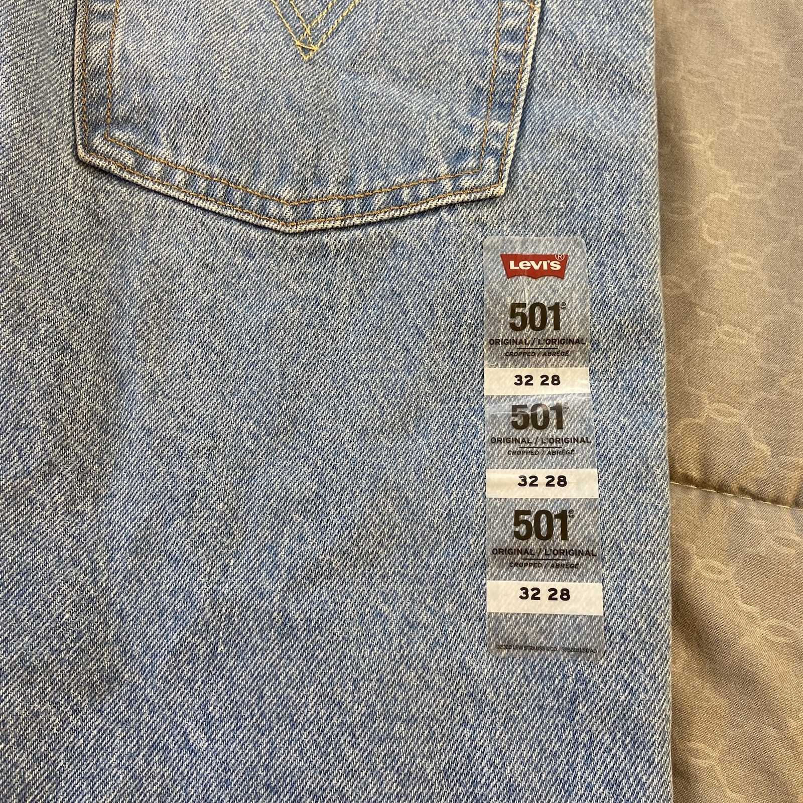 Levi's 501 Cropped Jeans Men's 32x28 Light Distressed Button Fly - photo 5
