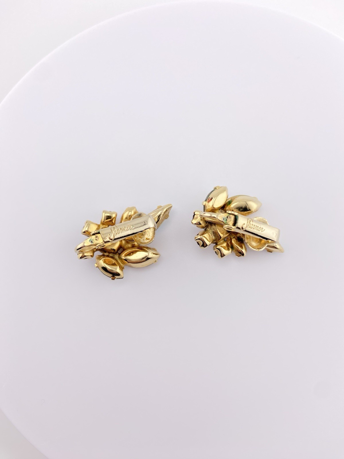 Vintage Signed Sherman Brooch & Earrings Set – AB Rhinestones, G - photo 5