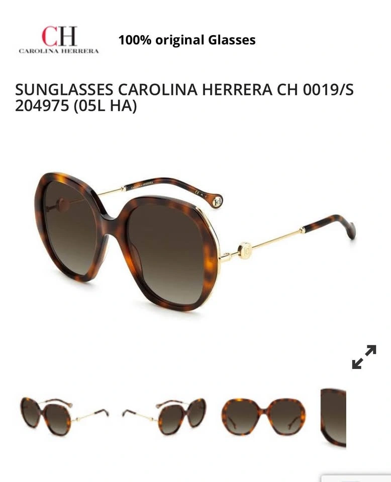 Carolina Herrera Tortoise Shell Oversized Sunglasses - NEW - photo 3
