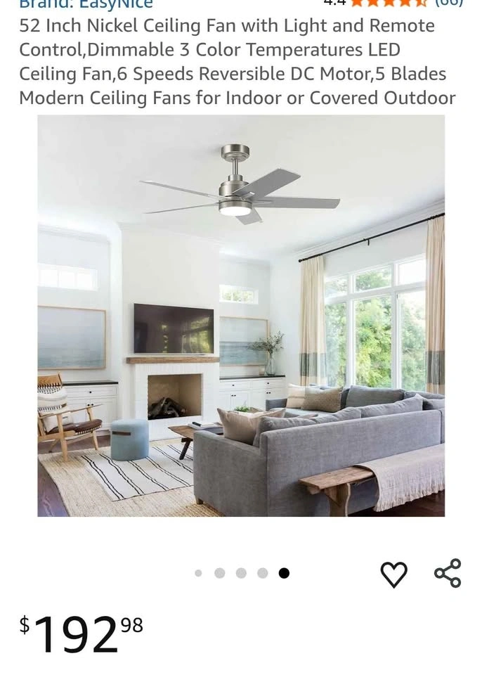 Silver Ceiling Light Fan - photo 4