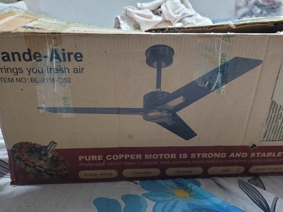 New 52" Ceiling Fan with Remote - Open Box - photo 2